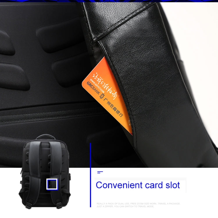 Bopai 851-024011 Top-grain Leather Business Breathable Anti-theft Man Backpack, Size: 28x18x42cm, 851-024011