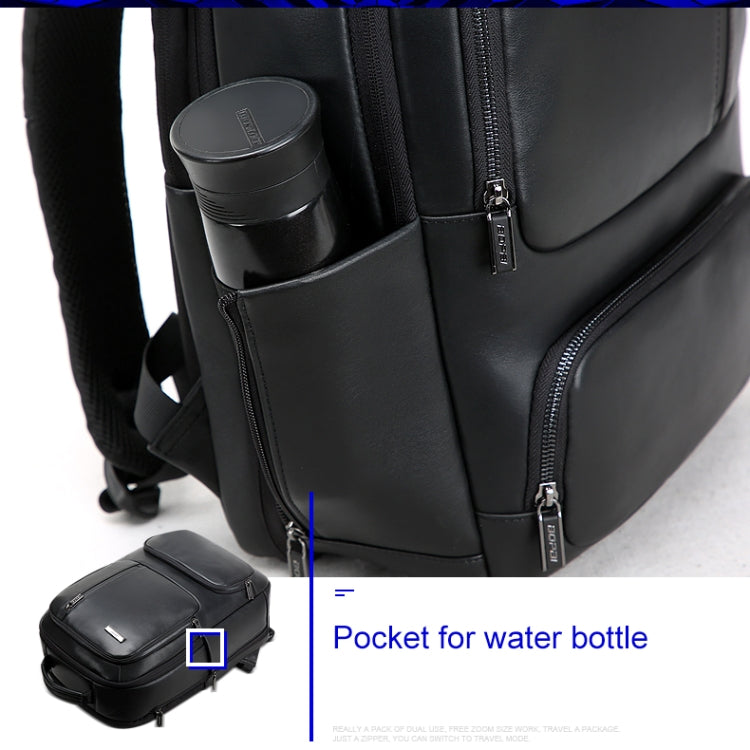 Bopai 851-024011 Top-grain Leather Business Breathable Anti-theft Man Backpack, Size: 28x18x42cm, 851-024011