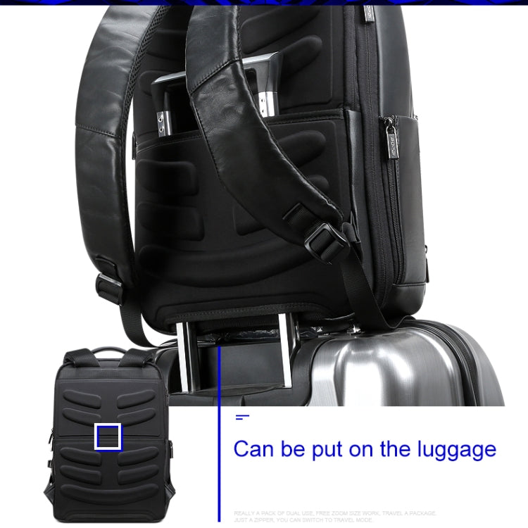 Bopai 851-024011 Top-grain Leather Business Breathable Anti-theft Man Backpack, Size: 28x18x42cm, 851-024011