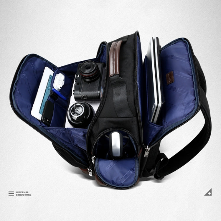 Bopai 11-85301 15.6 inch Large Capacity Multi-layer Zipper Bag Design Breathable Laptop Backpack, Size: 35 x 20 x 43cm, 11-85301