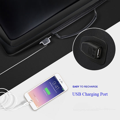 Bopai 751-006551 Large Capacity Business Casual Breathable Laptop Backpack with External USB Interface, Size: 30 x 12 x 44cm, 751-006551