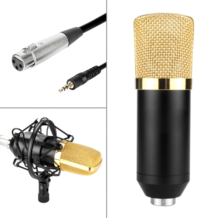 FIFINE F-700 Professional Condenser Sound Recording Microphone with Shock Mount for Studio Radio Broadcasting & Live Boardcast, 3.5mm Earphone Port, Cable Length: 2.5m