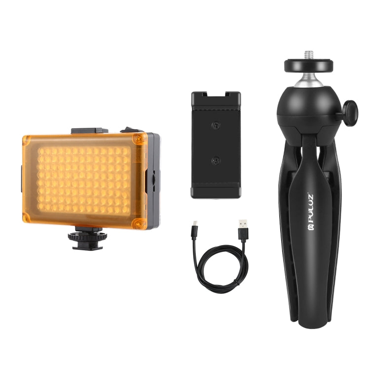 PULUZ Live Broadcast Smartphone Video Light Vlogger Kits with LED Light + Tripod Mount + Phone Clamp Holder, LED + Tripod + lamp