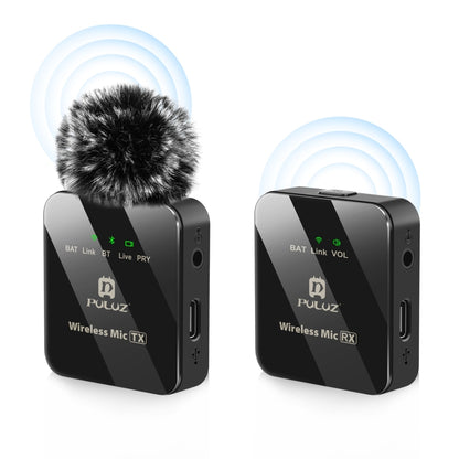 PULUZ 1 TX + 1 RX Wireless Lavalier Microphone, 1 TX + 1 RX