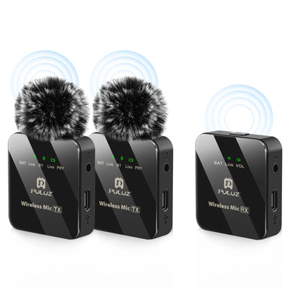 PULUZ 2 TX + 1 RX Wireless Lavalier Microphone, 2 TX + 1 RX