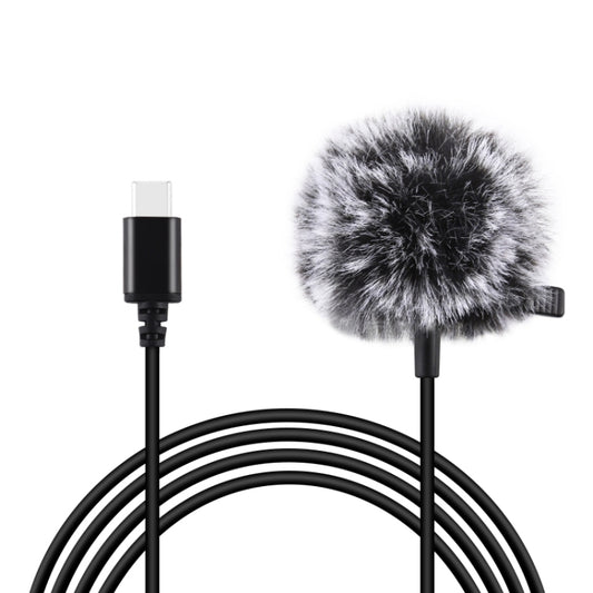 PULUZ 1.5m USB-C / Type-C Jack Lavalier Wired Condenser Recording Microphone, 1.5m Type-C