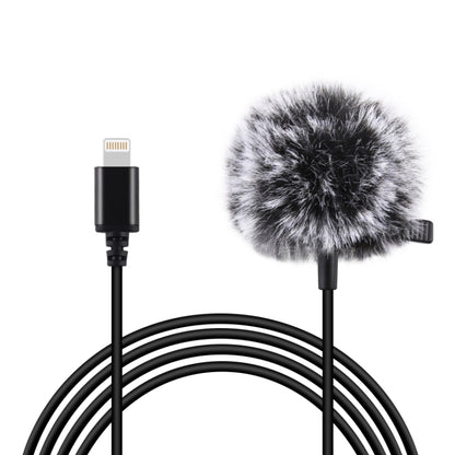 PULUZ 1.5m 8 Pin Jack Lavalier Wired Condenser Recording Microphone, 1.5m 8 Pin