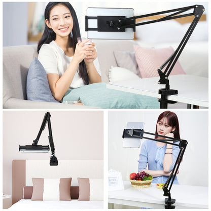 PULUZ  Live Broadcast Desktop Arm Stand Suspension Clamp Holder with Tablet PC Clamp, DesktoType-C Interface Microphone Arm Stand