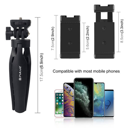 PULUZ Desk Plastic Tripod Mount with Phone Clamp & Adjusting Tripod Head for Smartphones, Plastic Tripod+Adjusting Head