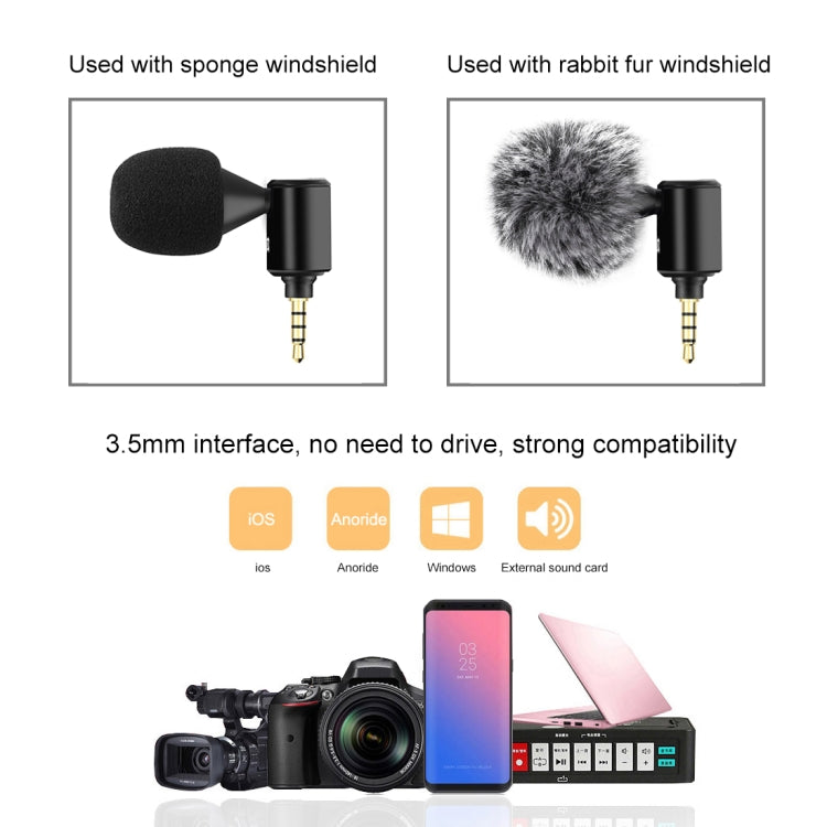 PULUZ 3.5mm Jack Mobile Phone Single Directional Adjustable Microphone, 3.5mm Phone Microphone