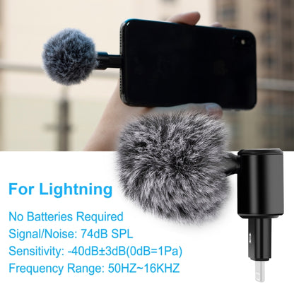 PULUZ 8PIN Jack Mobile Phone Omnidirectional Condenser Adjustable Microphone, 8 Pin Phone Microphone