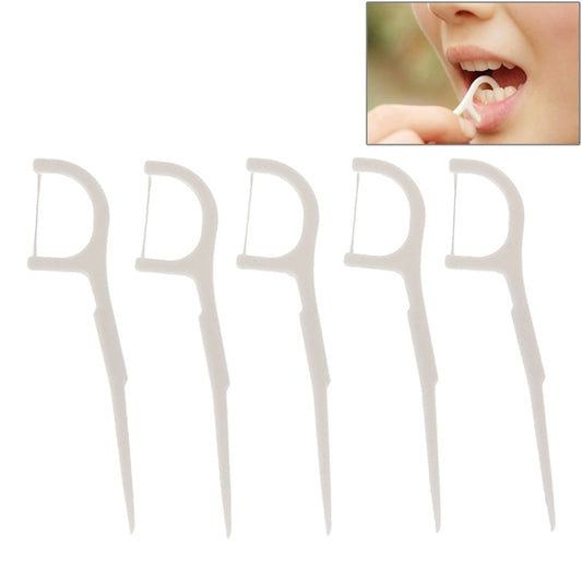 50 PCS Tooth Pick with Thread Wide Type ABS Dental Floss, 50 PCS