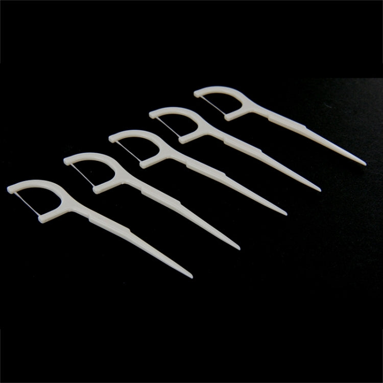 50 PCS Tooth Pick with Thread Wide Type ABS Dental Floss, 50 PCS