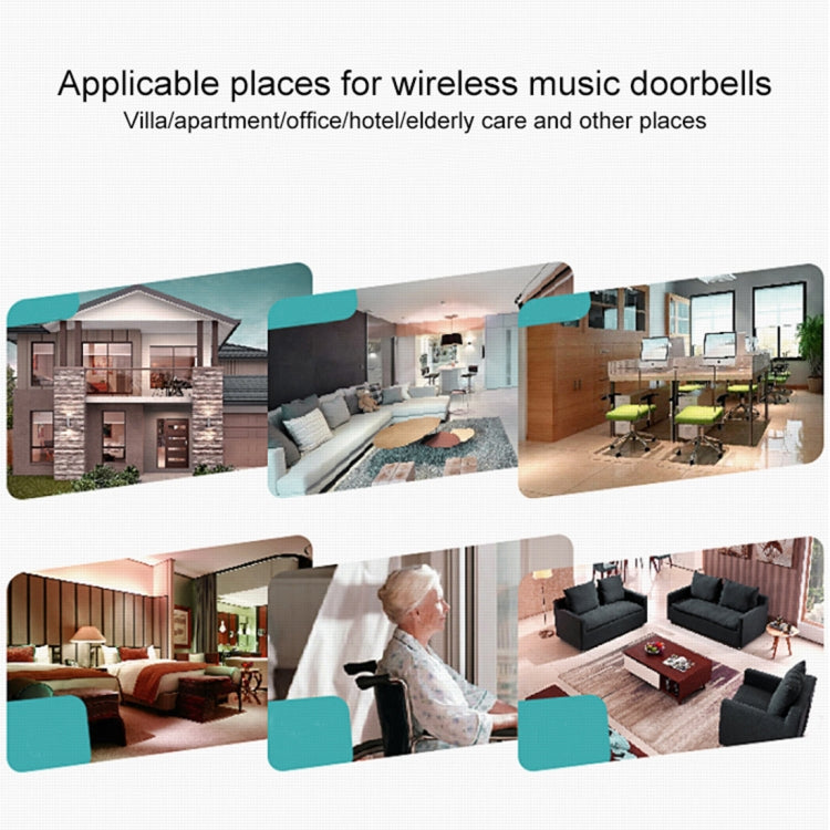 VOYE V001A Home Music Remote Control Wireless Doorbell with 38 Polyphony Sounds