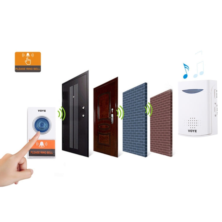 VOYE V006A Home Music Remote Control Wireless Doorbell with 38 Polyphony Sounds, V006A