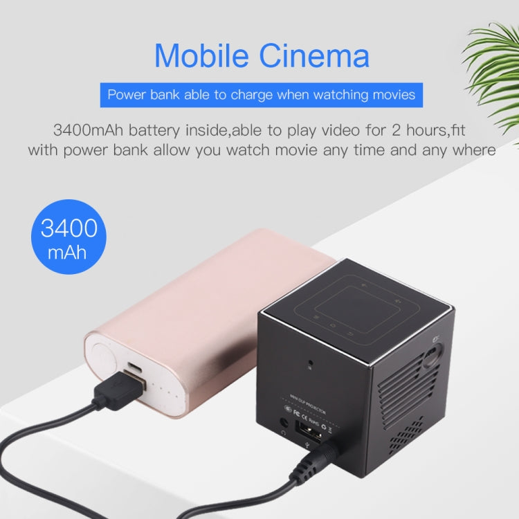 C80 DLP portable HD Projector 120-inch Giant Screen Projector Blu-ray 4K, Android 7.1.2, 2GB + 16GB, EU Plug, US Plug, UK Plug, AU Plug