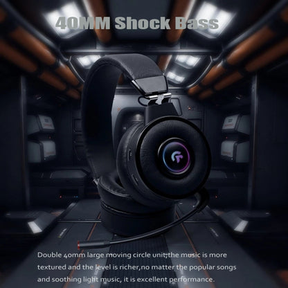 Kingkong Bluetooth Wireless RGB Luminous Gaming Headset with Mic Support TF/FM Radio