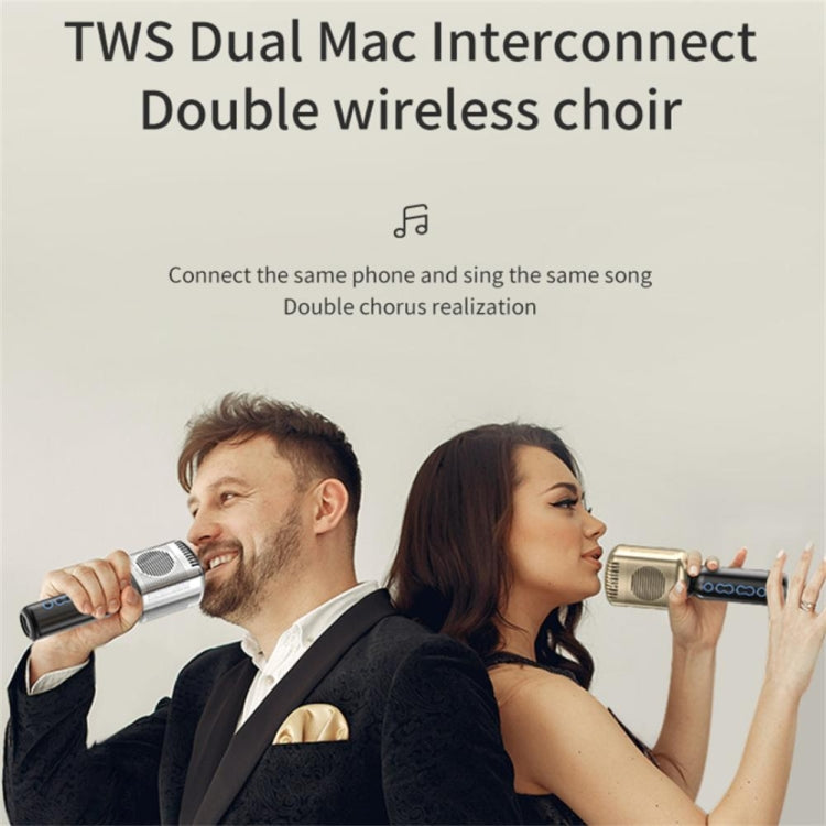 KM600 Wireless Microphone TWS Handheld Noise Reduction Smart Bluetooth-compatible Condenser Mic Music Player for Singing