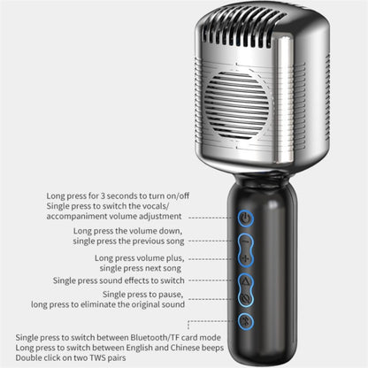 KM600 Wireless Microphone TWS Handheld Noise Reduction Smart Bluetooth-compatible Condenser Mic Music Player for Singing