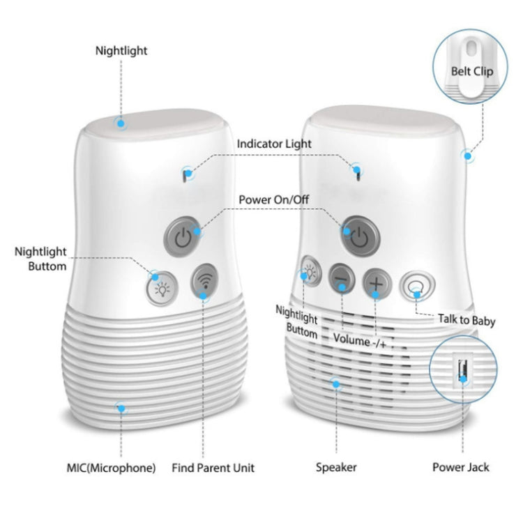 DBM-8 Wireless Audio Two-way Talk Back Baby Monitor, Intercom Sound Alert for Infant, DBM-8(US Plug), DBM-8(EU Plug), DBM-8(UK Plug), DBM-8(AU Plug)