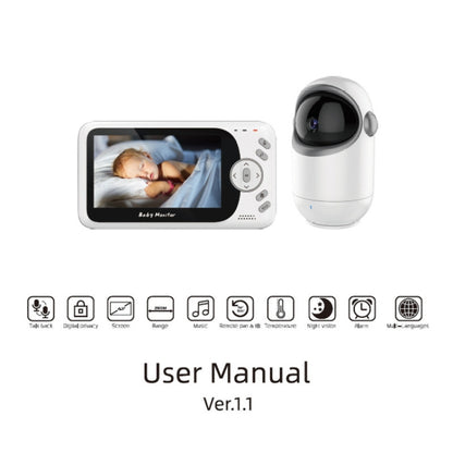 VB801 4.3 inch Night Vision Camera Baby Monitor, Wireless Intercom Audio Video Camera, Temperature Detection, VB801