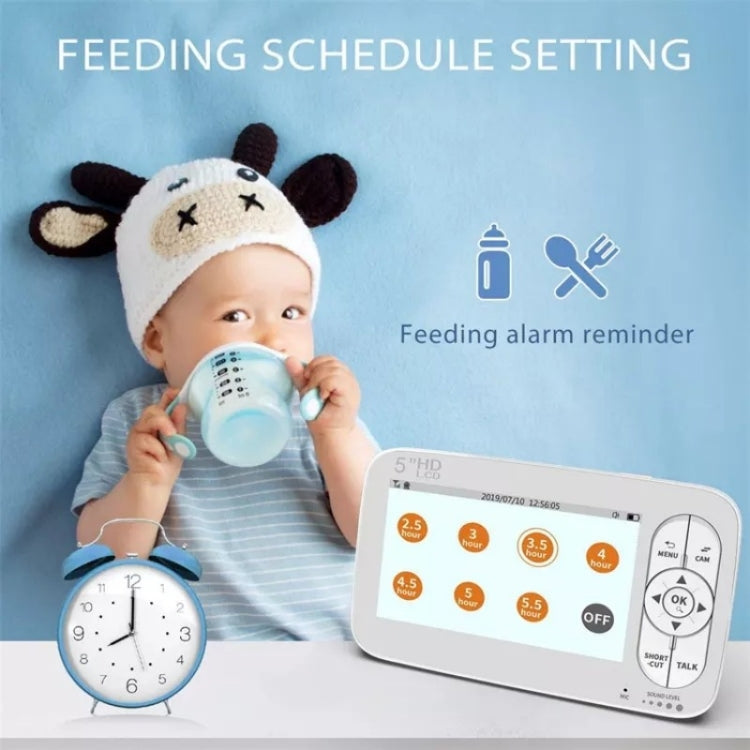 DY55A Built-in Lullabies Video Babyphone 5 inch Screen Digital Wireless Baby Monitor Camera, DY55A