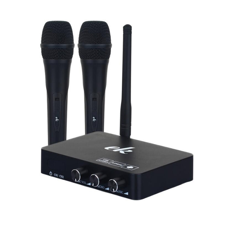 Home TV Network Karaoke Singing Equipment Set Sound Card Wireless Microphone Computer Karaoke KTV Set-top Box, black