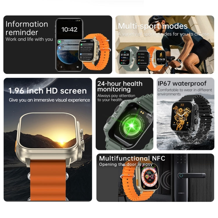 N22 1.96 inch Color Screen Smart Watch,Support Heart Rate Monitoring / Blood Pressure Monitoring / Blood Oxygen Monitoring