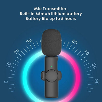 Wireless Lavalier Lapel Microphone for Android Phone & Computer with USB-C / Type-C Receiver, One by One, One by Two