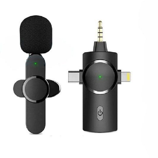 3 in 1 Lavalier Noise Reduction Wireless Microphone for iPhone / iPad / Android / Camera, One by One, One by Two