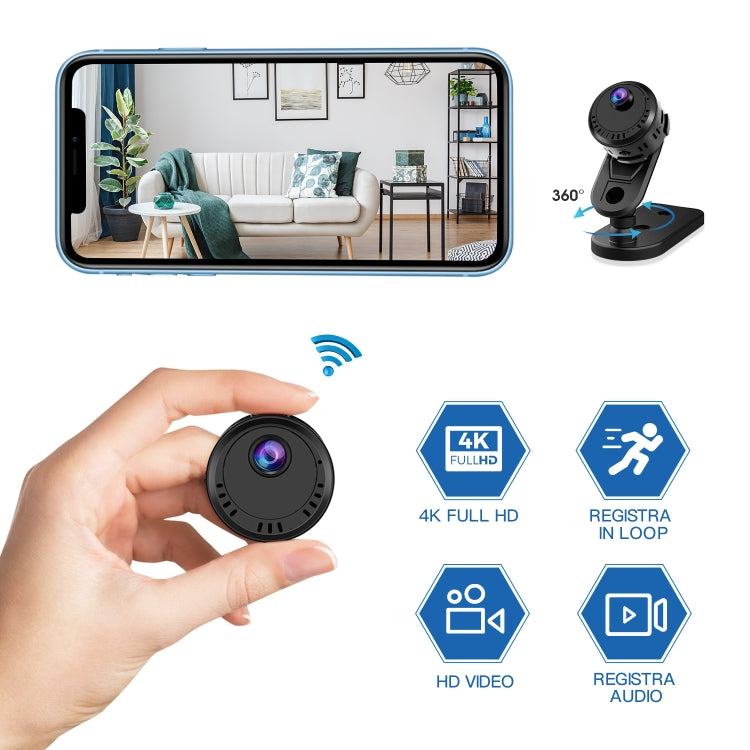 L28 4K HD  Mini Camera Wifi Wide Angle 140 Loop Recording Night Vision Camera, L28