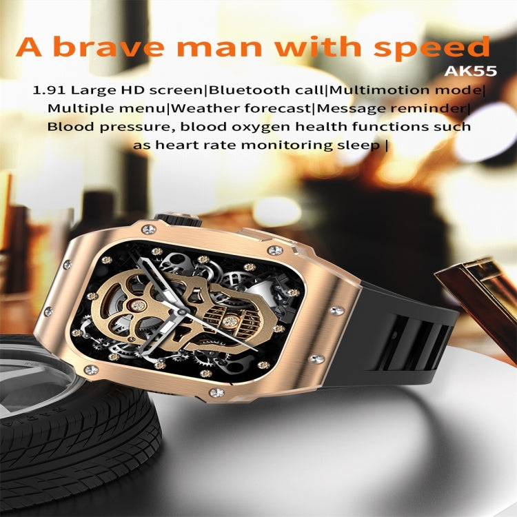 AK55 1.91 inch IP67 Waterproof Color Screen Smart Watch,Support Heart Rate / Blood Pressure / Blood Oxygen Monitoring