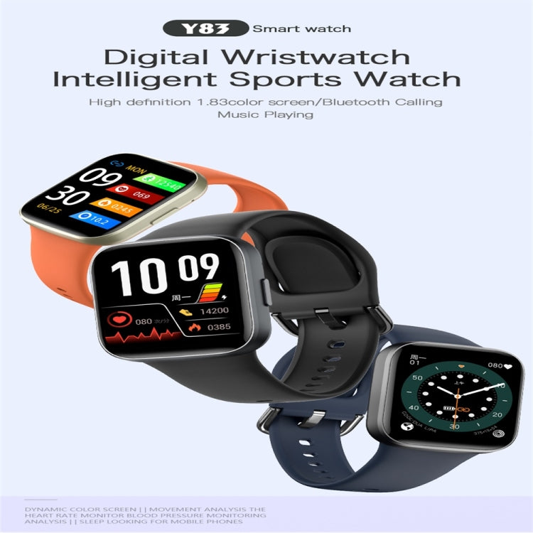 Y83 1.83 inch Color Screen Smart Watch,Support Heart Rate / Blood Pressure / Blood Oxygen / Blood Glucose Monitoring