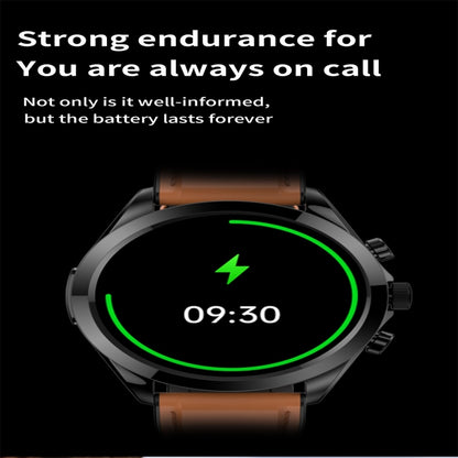 ET440 1.39 inch Color Screen Smart Leather Strap Watch,Support Heart Rate / Blood Pressure / Blood Oxygen / Blood Glucose Monitoring