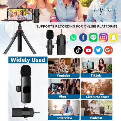 Wireless Lavalier Microphones for iPhone / Android, 2 in 1, 3 in 1