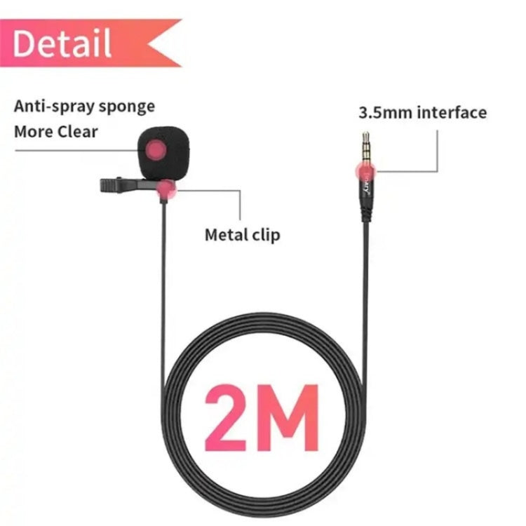 JMARY MC-R1 Phone Laptop Recording Interview Lavalier Mic 3.5mm Mini Microphone