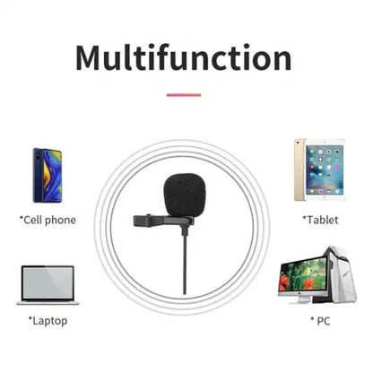 JMARY MC-R1 Phone Laptop Recording Interview Lavalier Mic 3.5mm Mini Microphone