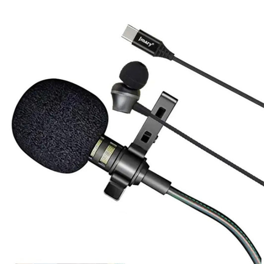 JMARY MC-R6 Lavalier Type-C Port Wired Microphone With In-ear Earphone, Length: 3m, MC-R6