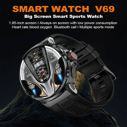 V69 1.85 inch Color Screen Smart Watch, Support Bluetooth Call / Heart Rate / Blood Pressure / Blood Oxygen Monitoring