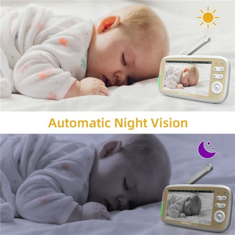 VB803 Built-in Lullabies PTZ Rotation HD Baby Security Camera 5-inch Baby Monitor, VB803