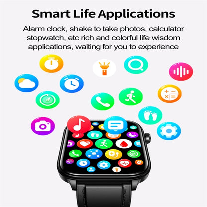 ET570 1.96 inch Color Screen Smart Watch Leather Strap, Support Bluetooth Call / ECG