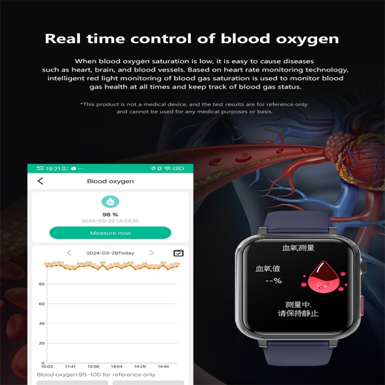 G18 1.83 inch Color Screen Smart Watch Silicone Strap, Support  Noninvasive Blood Sugar / Uric Acid