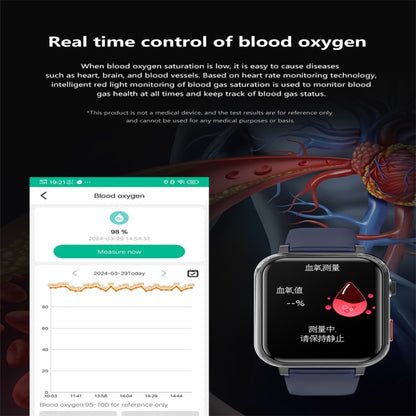 G18 1.83 inch Color Screen Smart Watch Silicone Strap, Support  Noninvasive Blood Sugar / Uric Acid