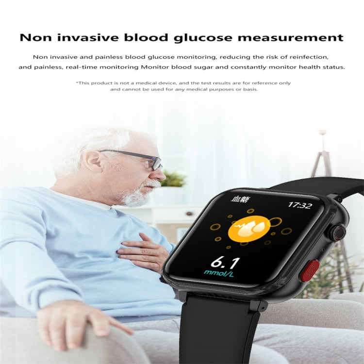 G18 1.83 inch Color Screen Smart Watch Leather Strap, Support  Noninvasive Blood Sugar / Uric Acid