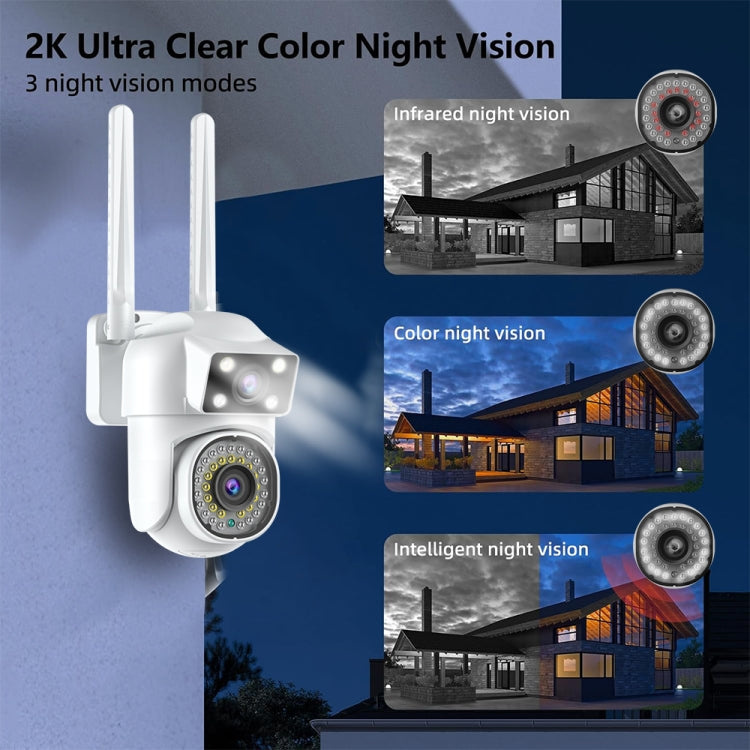 Dual-lens Cameras WiFi Home Outdoor Remote Night Vision Camera with Mobile Phone HD Outdoor Waterproof Monitor, US Plug, UK Plug, EU Plug, AU Plug