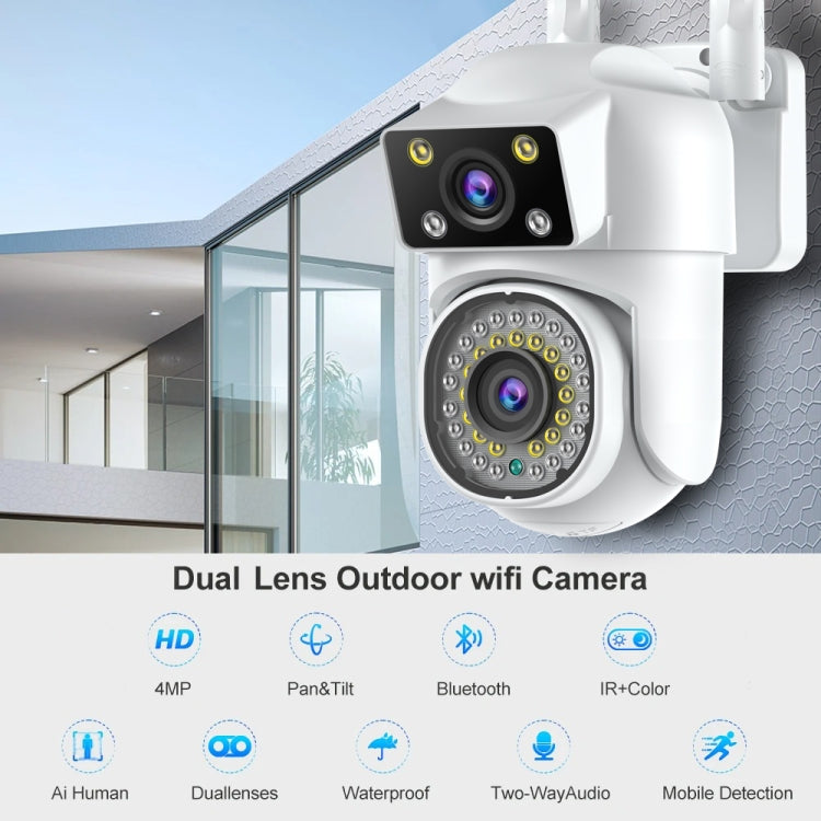 Dual-lens Cameras WiFi Home Outdoor Remote Night Vision Camera with Mobile Phone HD Outdoor Waterproof Monitor, US Plug, UK Plug, EU Plug, AU Plug