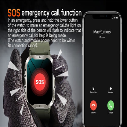 T26 1.96 inch Color Screen Smart Watch, Support Bluetooth Call / Health Monitoring