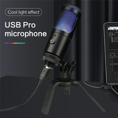 A6 USB Interface Laptop Recording Microphone with RGB Light, A6