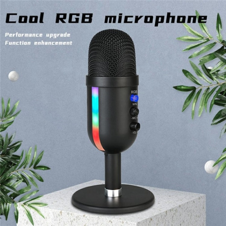 MU2000 Professional Desktop Cardioid Condenser Microphone With RGB Light, MU2000