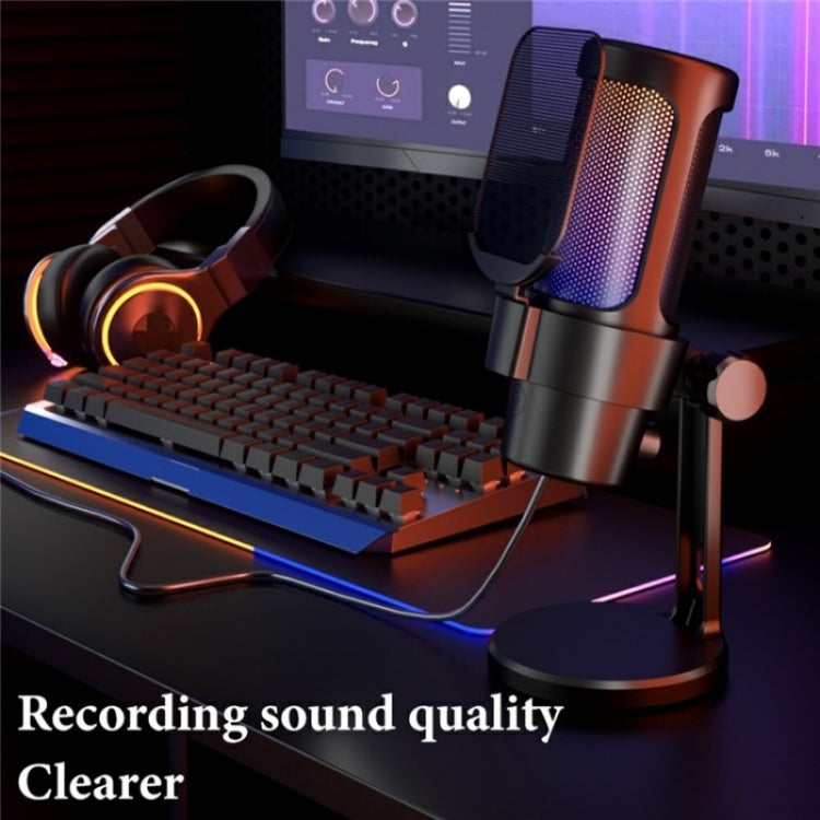 M8 Professional Desktop Condenser Microphone With RGB Light, M8